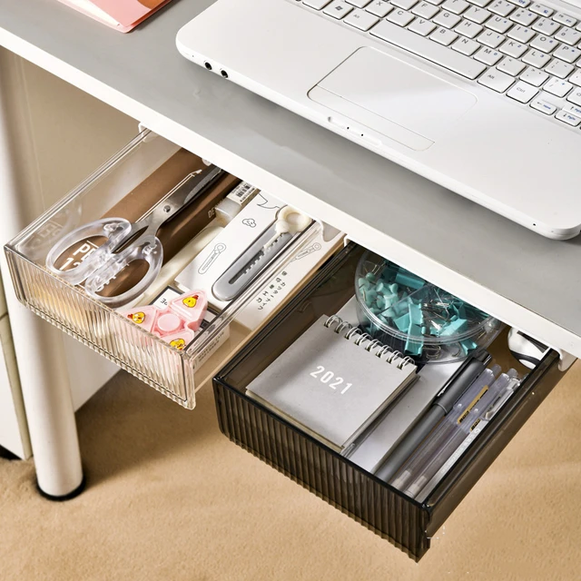 Under The Desk Drawer Type Storage Box Desktop Organizer Office