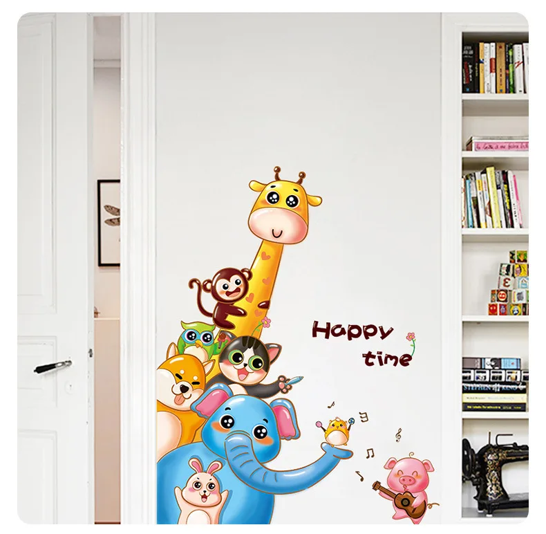 9306 Cute Animal a Wall Stickers Cartoon Baby Elephant Creative Stickers Decoration Living Room a Generation of Fat Self-Adhesiv