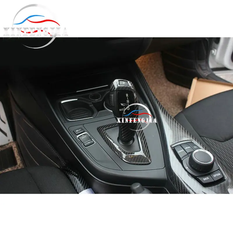 Пульт дистанционного управления для BMW 1 2 3 4 5 7 серия F30 F10 F02 F11 5GT X3 X5 X6 F25 E70 E71 Реальные углеродного волокна крышка переключения передач накладка