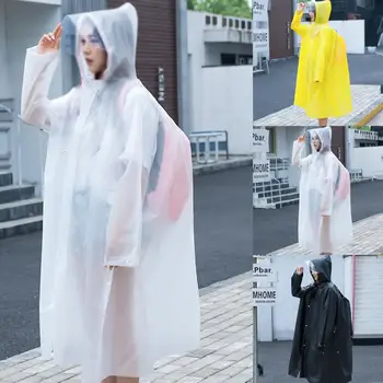 

Men's and Women's Long Body Rainproof and Antibacterial Drape Coat with Big School Bag Motorcycle PC Raincoat