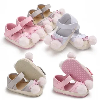 

summer baby girl 0-18 months cute pompom soft sole bottom canvas princess shoes infant lovely first walkers New
