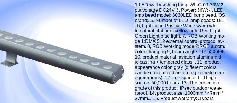 Iluminação da Paisagem Ip65 à Prova Pces Wall Washer Dc24v Linha Lâmpada 18w24w36w48w72w Dwaterproof Água Construção Ponte Iluminação 10 Led 8 Projetor de parede LED ao ar livre