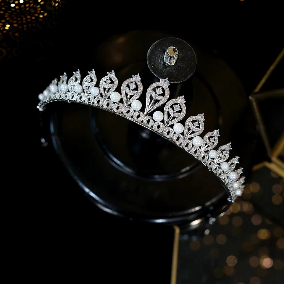 Asnora-tiaras De Pérola Para Noiva, Acessório, Presente Para Adultos, Coroa  De Princesa, Para Casamento - Joias De Cabelo - AliExpress