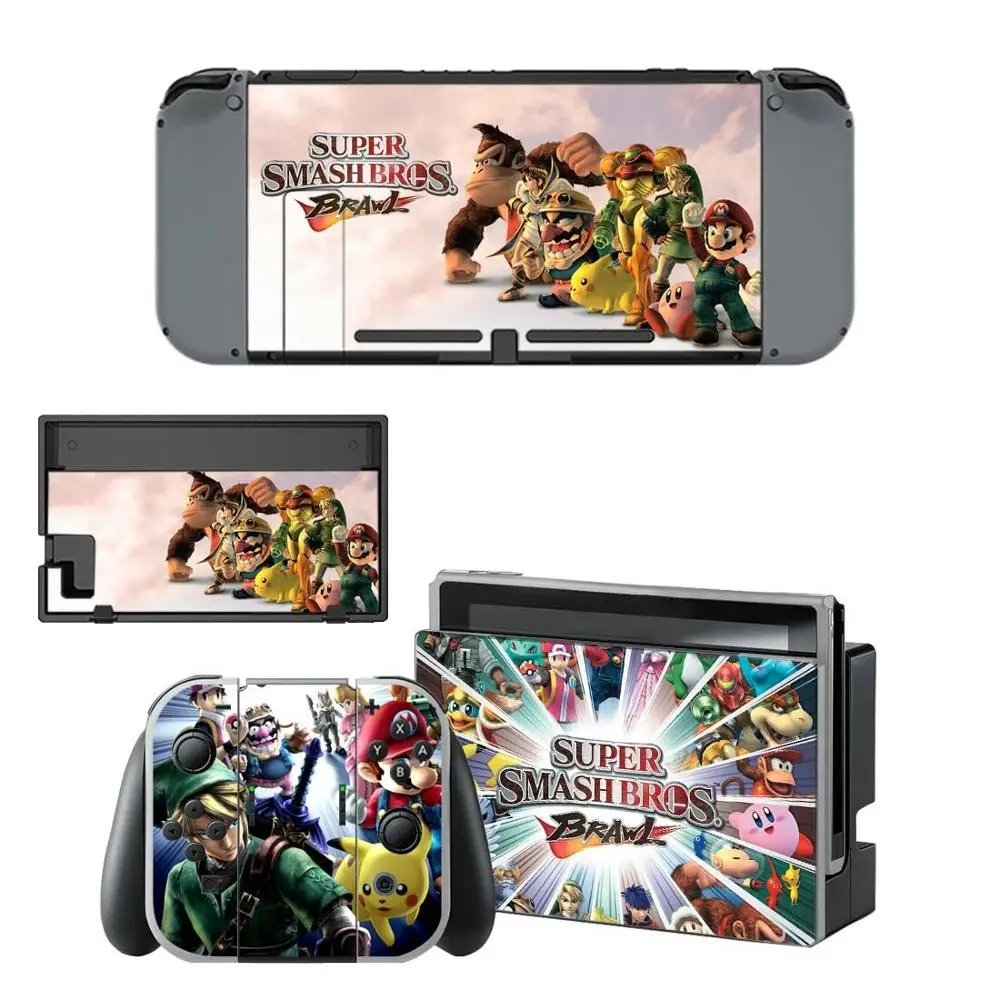 Наклейки Super Smash Bros для nintendo switch для nintendo Switch консоли Joy-con контроллер док-станции наклейки