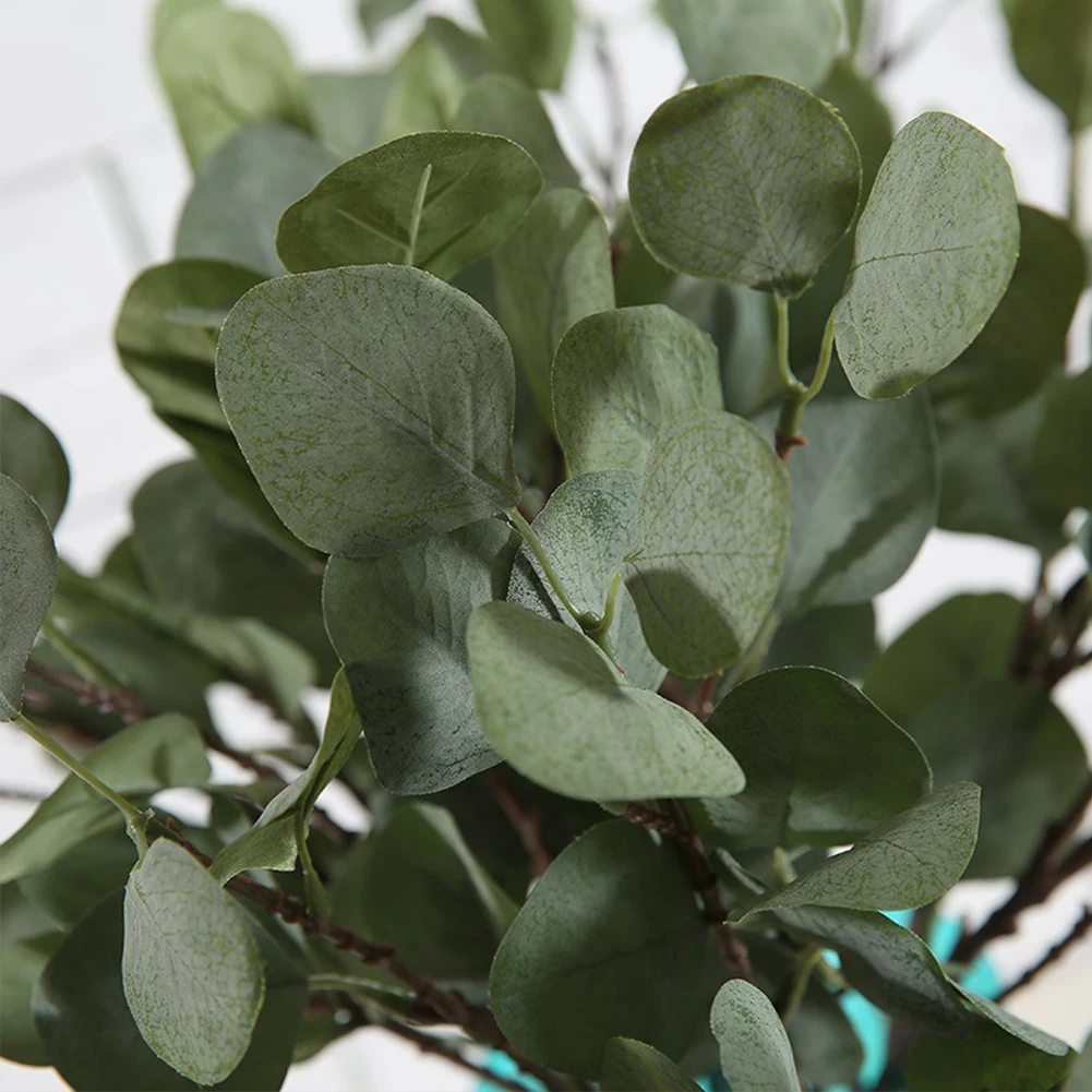 Tree Branches Green Artificial Autumn Silver Dollar Eucalyptus Leaf Fake Eucalyptus Leaves For Home Office DIY Artificial Plants