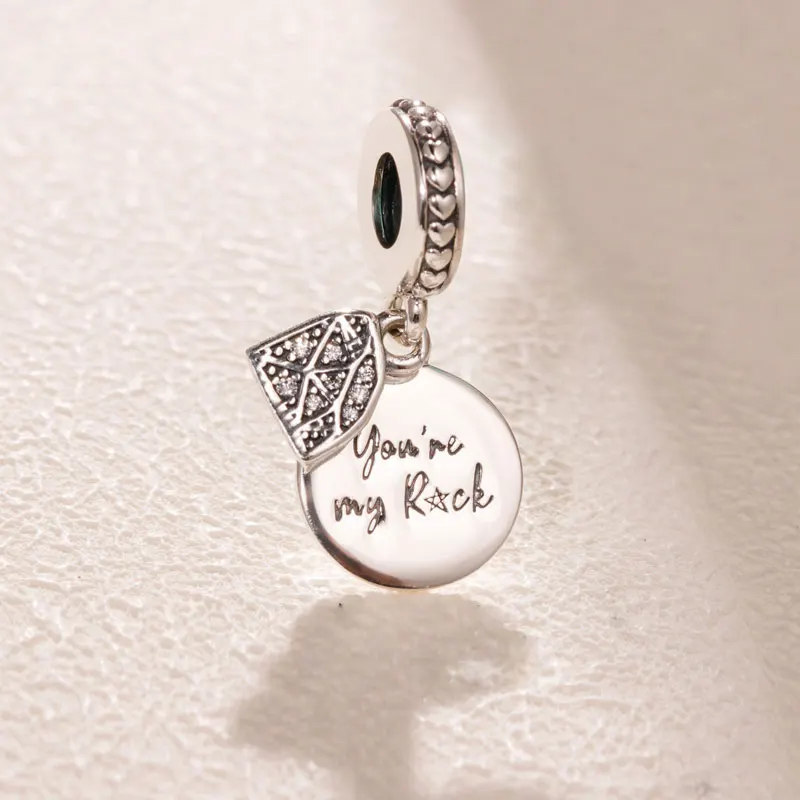 

925 Sterling Silver My Rock Dangle Charm Bead Fits All European Pandora Jewelry Bracelets Necklaces