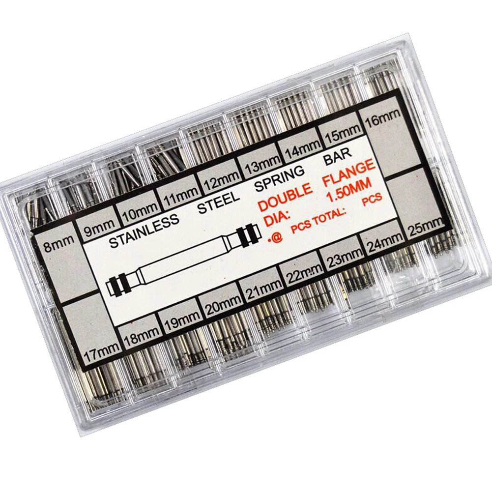 

360pcs /set Stainless Steel Spring Bar Kit Watch Tool Set 8-25mm Watch Spring Bars Strap Link Pins Repair Watch Link Pins Tool