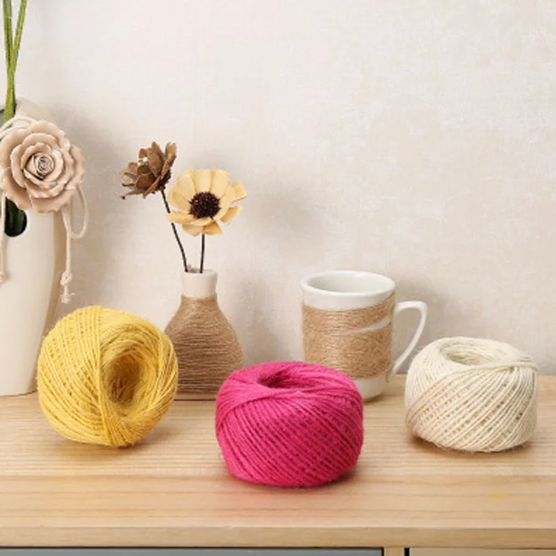 50 м джутовый шпагат DIY пеньковая веревка льняной шнур джутовая нить декоративная пряжа DIY игрушка ремесла Винтаж ручной работы дома Свадебные украшения инструменты