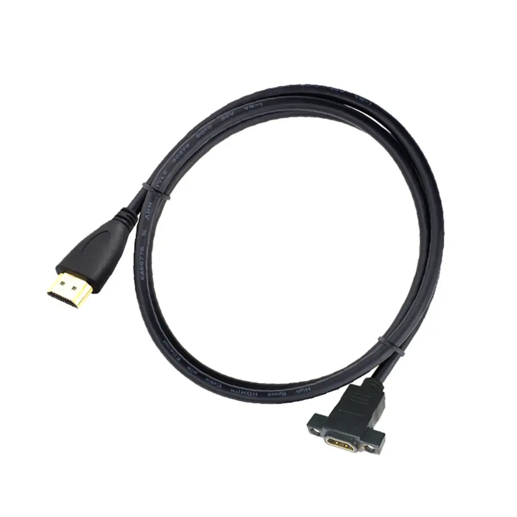 Позолоченный Удлинительный кабель, HDMI штекер к гнезду с винтовой панелью крепление V1.4 1080P для psp HDTV 30 см 50 см 1 м 1,5 м