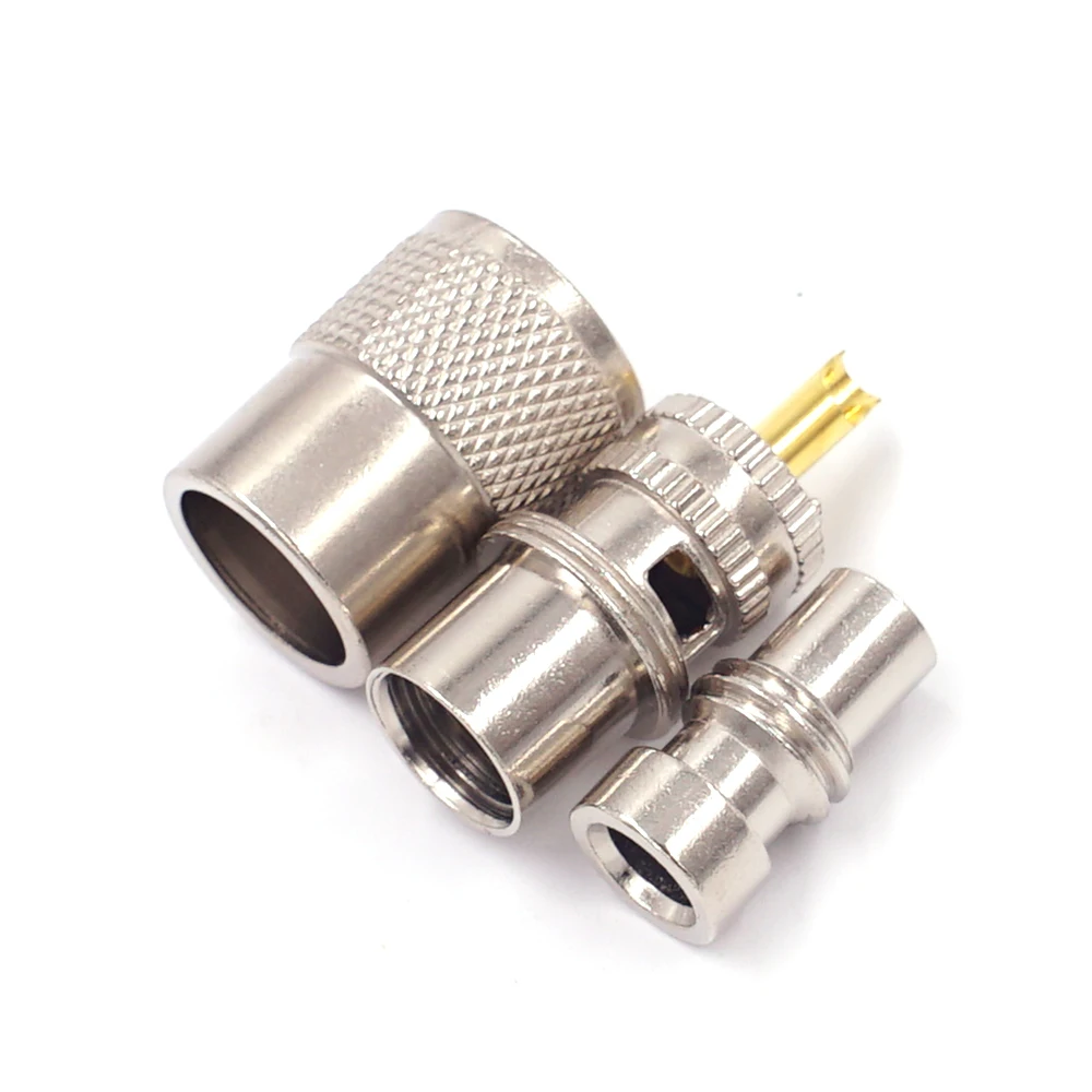 Coaxial Cable Connector 10pcs/lot Screwed Coupling PL259 UHF Male Plug Reducer for RG58 RG8X + Tube UHF RG8X