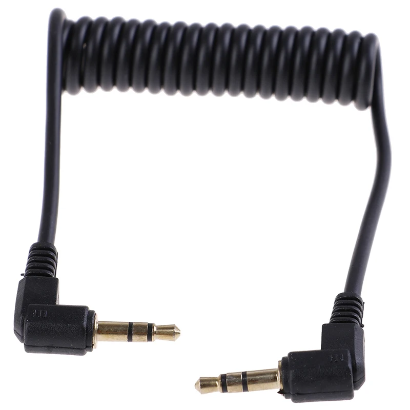 Coiled Audio Cable Jack Right Angle 90 Degree 3.5mm Aux M/ M Cable For Mobile Car Line MP4 Player AUX Cord Cable 1PCS 3.5 mm