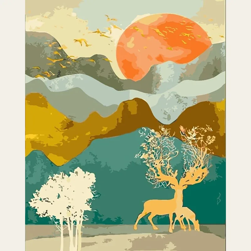 

LaoJieYuan Full Square Diamond Embroidery Cross STitch Deer Diamond Painting Animal Picture Handcraft Mosaic Home Decoration