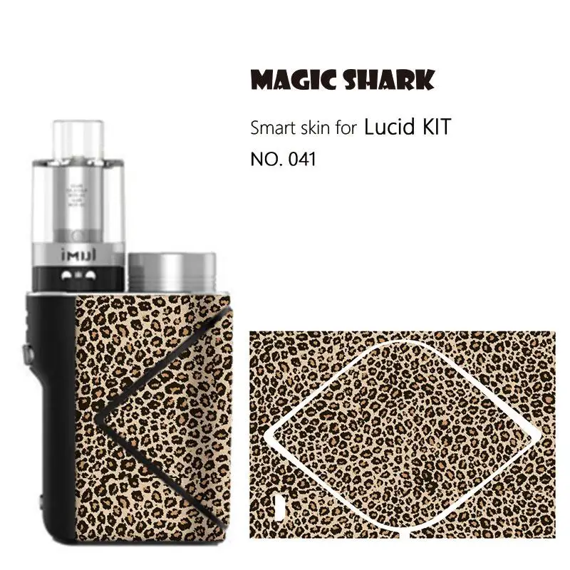 Magic Shark Cool PVC Leopard Skull Graffiti Sticker Case Vape Pod Cover Full Wrap Film Skin for Geekvape Lucid Kit No Fade - Цвет: 041