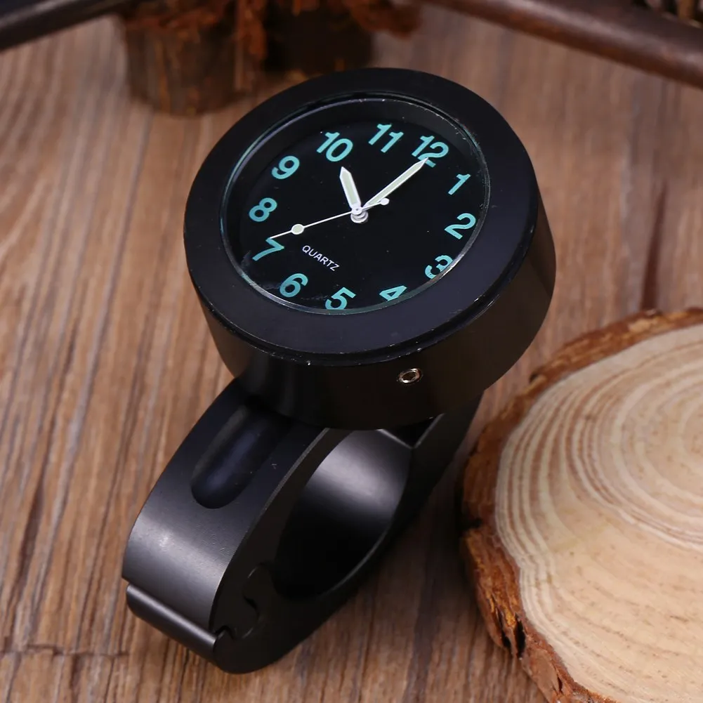 Motorcycle Handlebar Clock Universal 7/8"-1" Waterproof Motorbike Handlebar Mount Clock Watch indluded LR626 Button battery