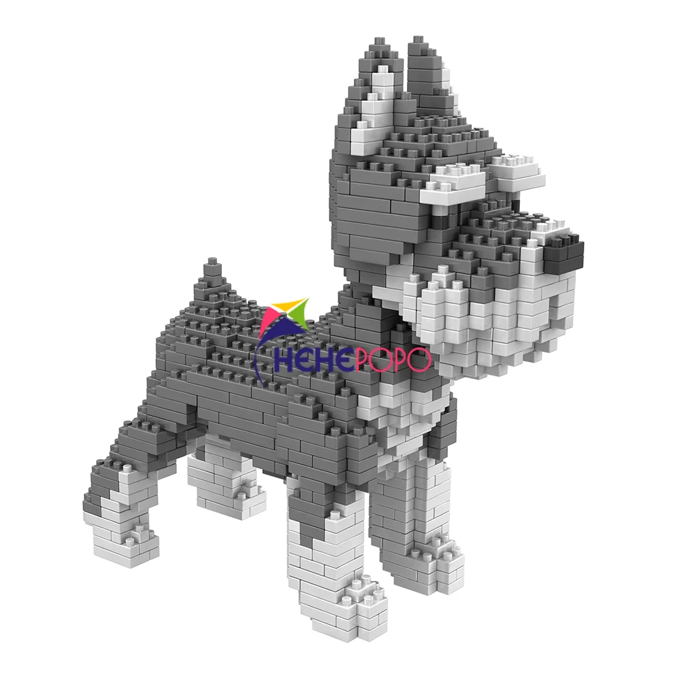 880 шт 6618 1 Schnauzer монтажные блоки модель животных мини кирпичи игрушки Алмазные