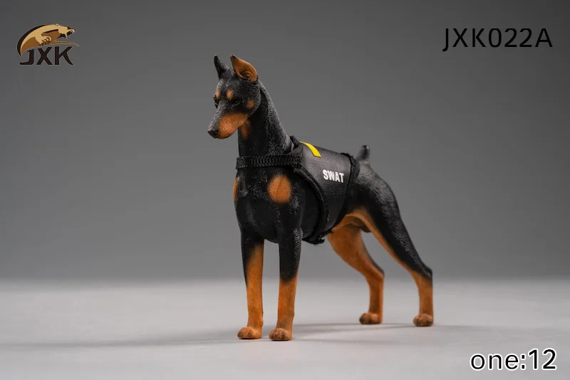 Коллекционная 1/12 весы Jxk022 Dobermann модель животного аксессуар черная кожа цвет игрушки для домашних животных для 6 ''фигурка - Цвет: JxK022A