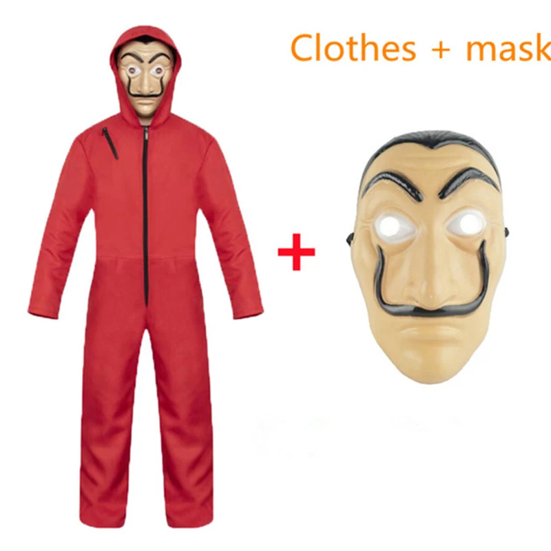 Salvador Dali костюм из фильма Money Heist The House Of paper La Casa De Papel Косплей вечерние костюмы на Хэллоуин с маской для лица - Цвет: cloth mask