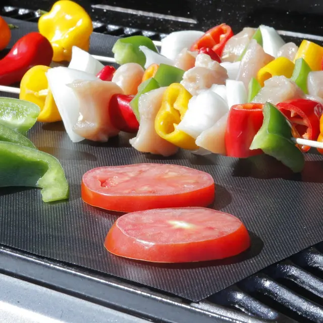 2Db/Set 40*30 Cm Újrafelhasználható, Nem Tapadható Bbq Grill Szőnyeg 0,2 Mm Vastag Ptfe Barbecue Sütőbetétek Főzőpad Parti Szerszámok - Image 3