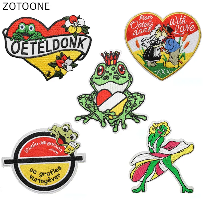 

5pcs/lots Patches Oeteldonk Carnival for Netherland Embroidered Letter Iron on Patch for Clothing Jeans DIY Badge for Clothes D