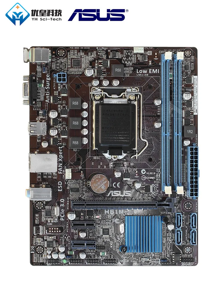 Asus H61M-E Intel H61 Оригинал Б/у настольное гнездо для материнской платы LGA 1155 Core