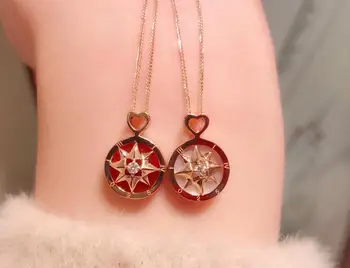 

18K Gold Lucky Compass Necklace Roman Necklace Christmas Gift for Women Valentines Day Gift for Girlfriend