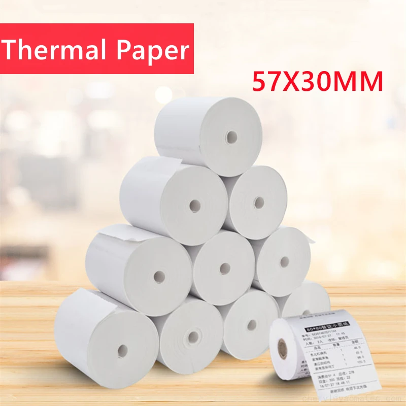 Thermal Printing Paper 57*30mm 8 Rolls 6.5 Meters Thermal Paper for Cash Registers POS Printer Accessories thermal cash register paper