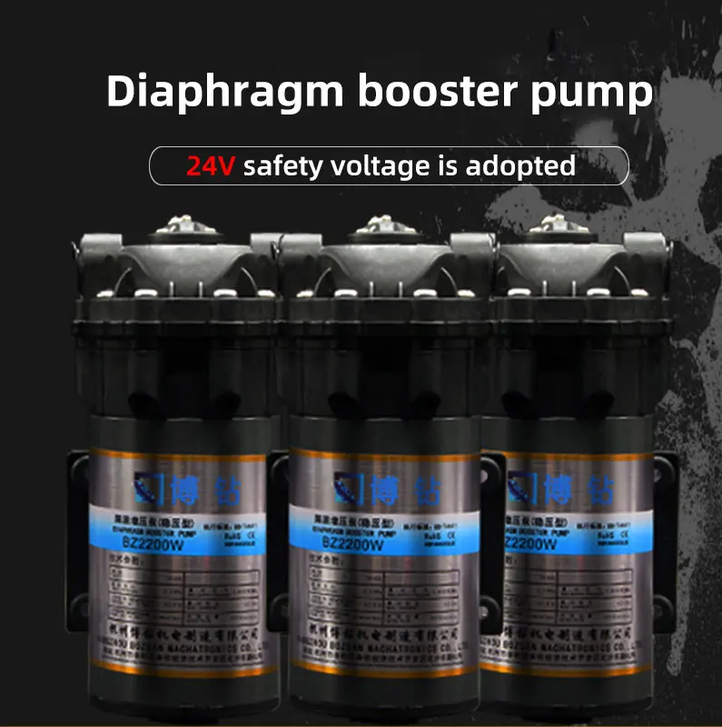 BZ2200W 워터 필터 부품 200G 모터 200 갤런 24V 자동 다이어프램 순수 RO 워터 부스터 펌프 역삼 투 시스템