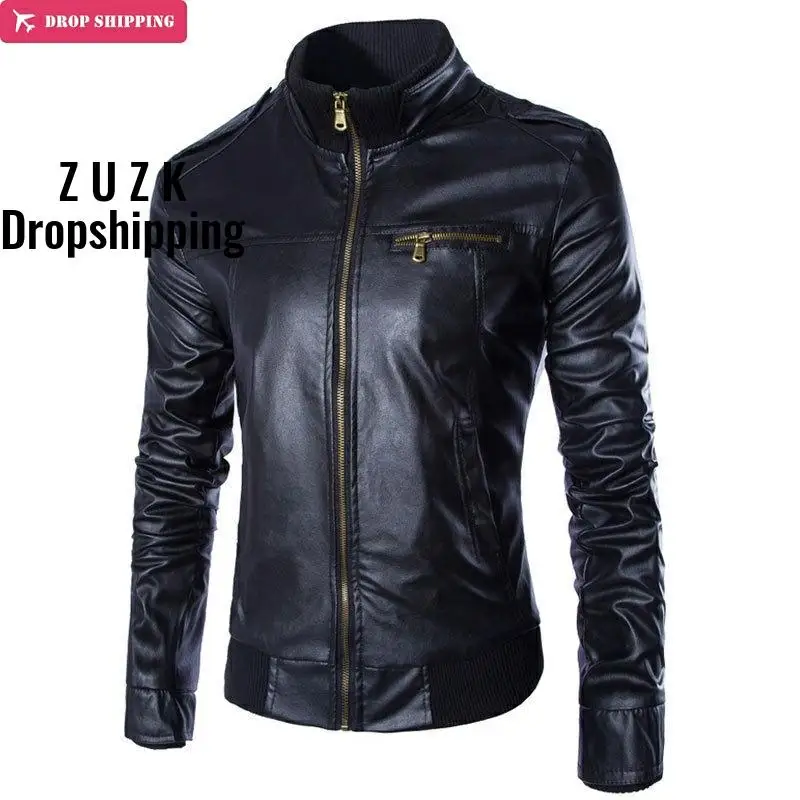 

New PU Leather Jacket Men Blouson Moto Cuir Mens Windproof Motorcycle Biker Jacket Jaqueta de Couro Veste Cuir Homme Y037