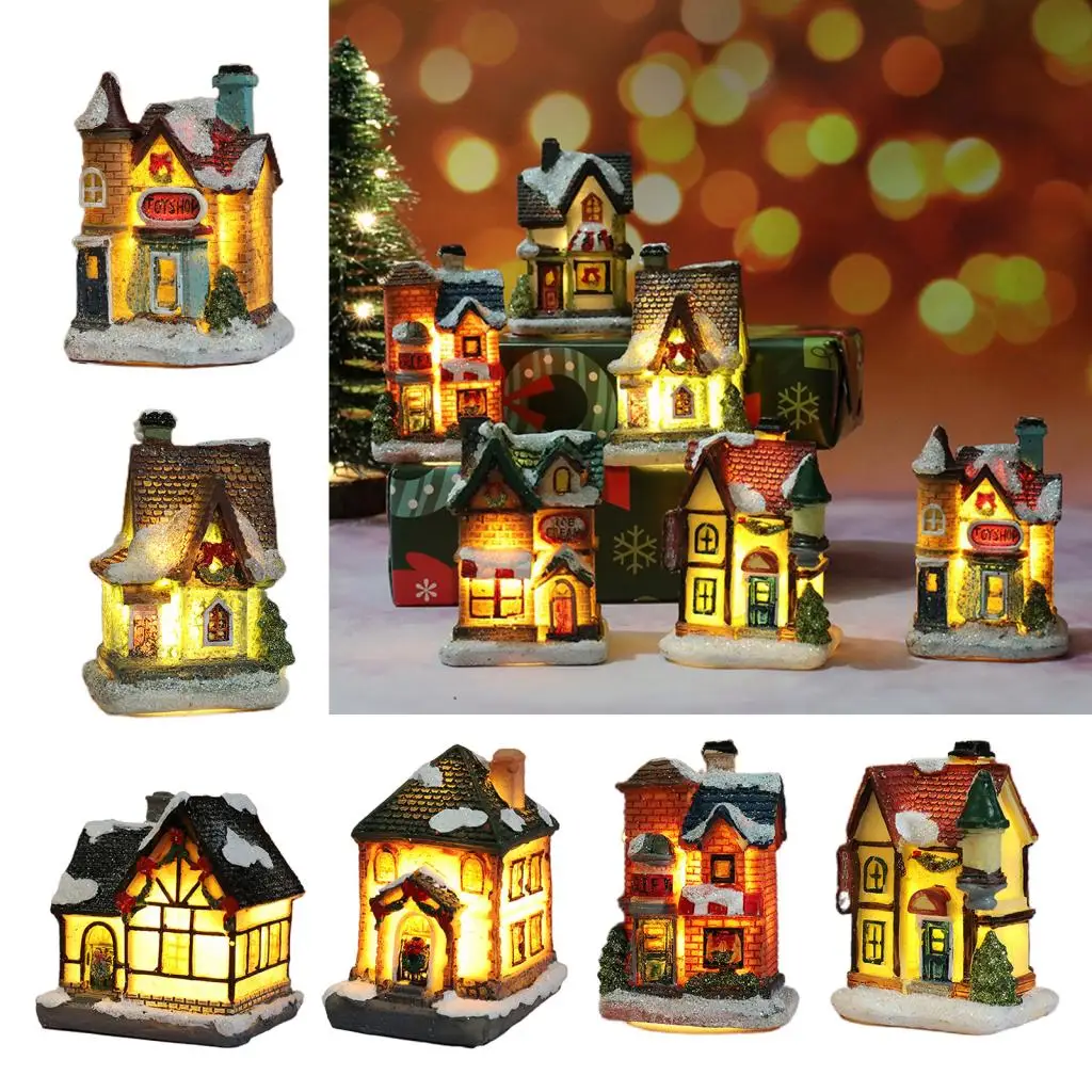 Details about   Resin Church House LED Light Ornament Christmas Decoration Shabby Chic Ornament 