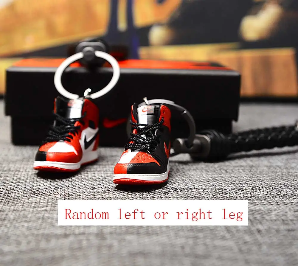 a shoe w rope Дропшиппинг aj1 offwhite Chicago Unc брелок в виде кроссовка Air Jordan 1 3D мини-кроссовки запатентованный спортивный обувной брелок с кроссовком - Цвет: a shoe w rope