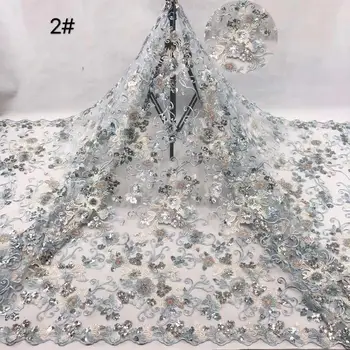 

Beauti ful Design Party Skirt Fabric Shiny Sequin Embroidery African Lace Fabric French Mesh High Quality Lace Fabric 5 yards