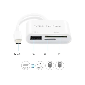 

3 in 1 USB Card Reader Adapter Type C Cable SD / Micro SD TF Camera Connection Smart Memory Card for Macbook Pro Type-C Port