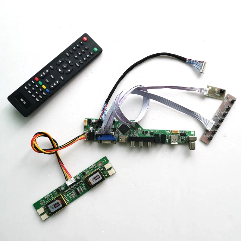 Для M150X2-03/L01 LVDS 20Pin 4CCFL USB VGA HDMI AV RF T. V56 плата контроллера клавиатура+ инвертор+ пульт дистанционного ЖК-монитор DIY kit
