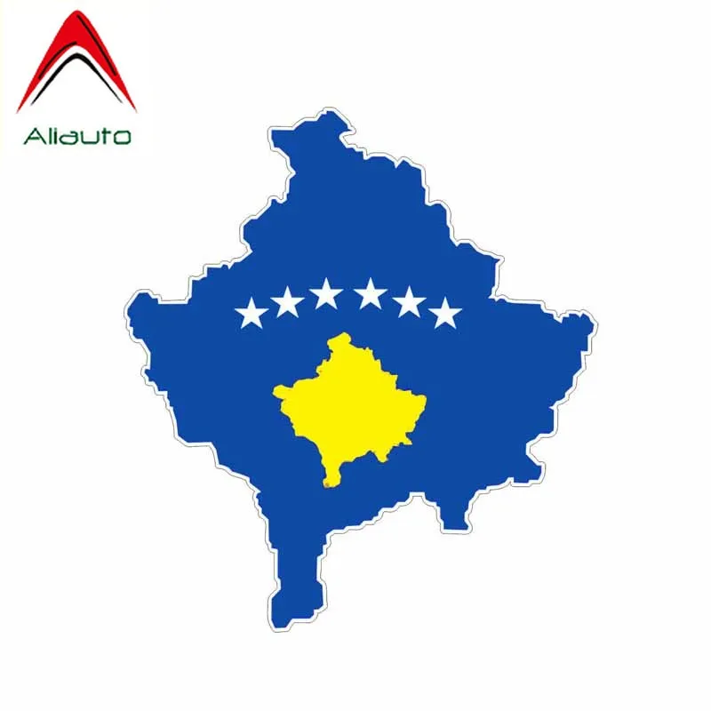 Автомобильная наклейка Aliauto автомобильный Стайлинг карта Косово флаг окно