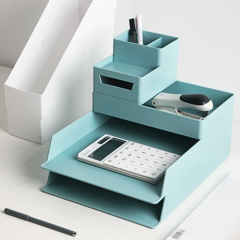 Multilayer Desk File Organizer Multi-function Office Article Storage Can Be Placed In Clip Pen Flash Disk Books Documents