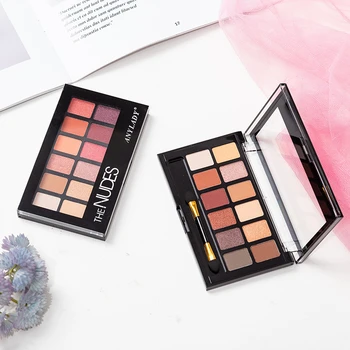 

12 Color Eyeshadow Rose Red Pearlescent Matte Earth Color Eyeshadow Palatte Waterproof Long Last Shimmer Matter Makeup Cosmetics