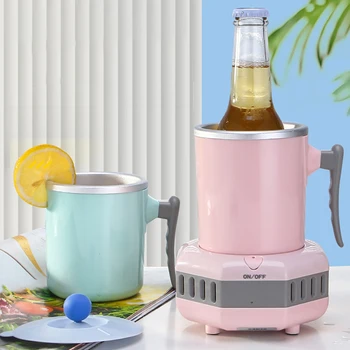 

12V Car Cooling Cup 2-in-1 Car Office Cup Warmer Cooler Smart Car Cup Mug Holder Tumbler Cooling Beverage Drinks Can Summer Cool