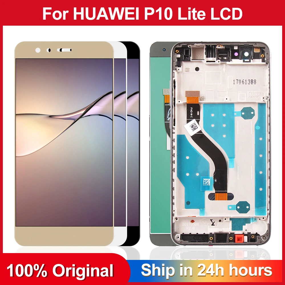 Оригинальный дисплей для Huawei P10 Lite сенсорный экран с рамкой Замена ЖК-дисплей WAS-LX1