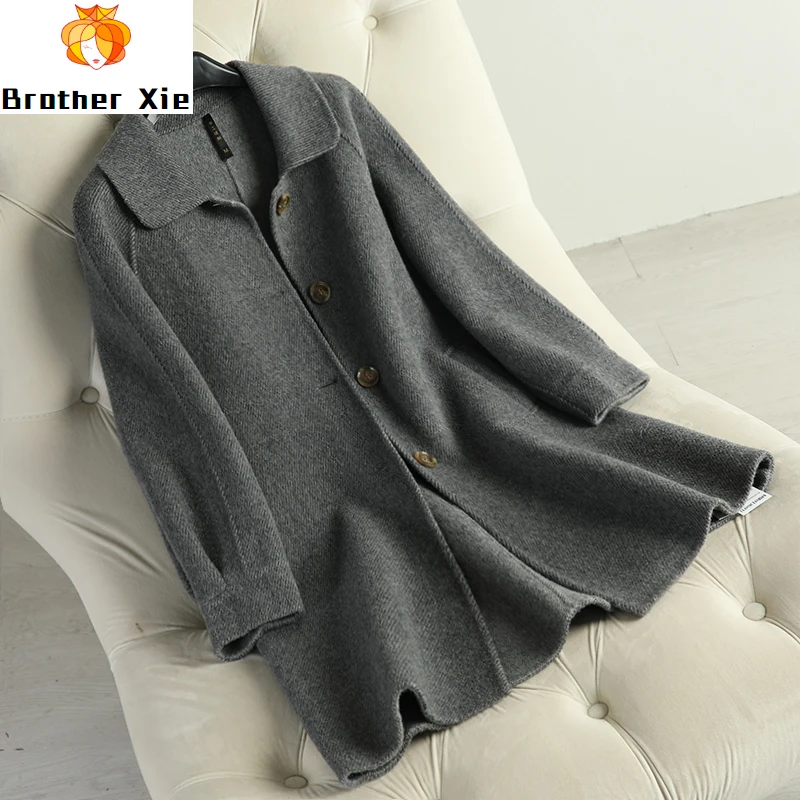 

In 2020 new double-sided wool coat female coat long season doll twill jacket han edition cultivate morality