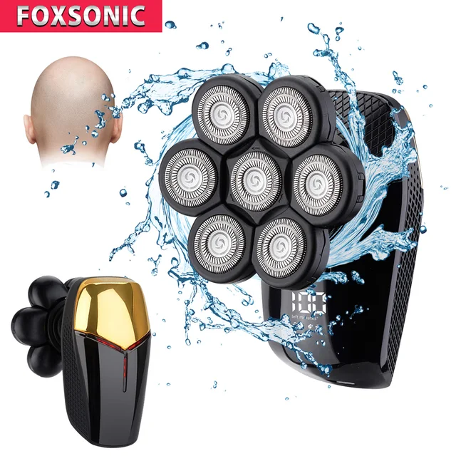 FOXSONIC New Shaver For Men 7D Independently 7 Cutter Floating Head Waterproof Electric Razor Multifunction Trimmer For Men Machine NO BOX