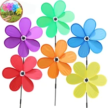 6 шт., новая детская игрушечная мельница, однотонная ткань, художественная ветряная мельница, шестилистный ветряной автомобиль, фестиваль, уличное украшение, ветряная мельница J11