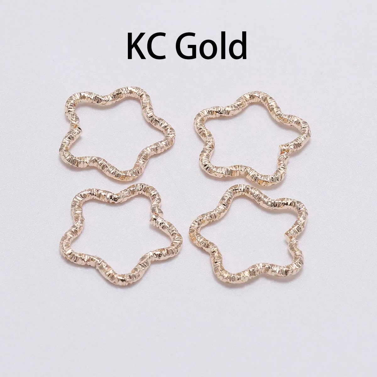 50pcs/lot 16.5mm New Style Silver Gold star Jump Rings Twisted Split Rings Spacer Connectors For Jewelry Making Making Supplies - Цвет: KC Gold