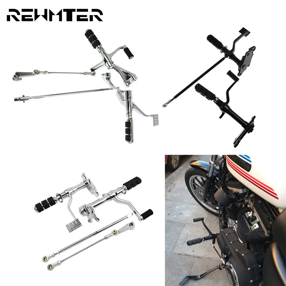 Motorcycle Forward Controls Complete Kit Pegs& Levers& Linkages Black