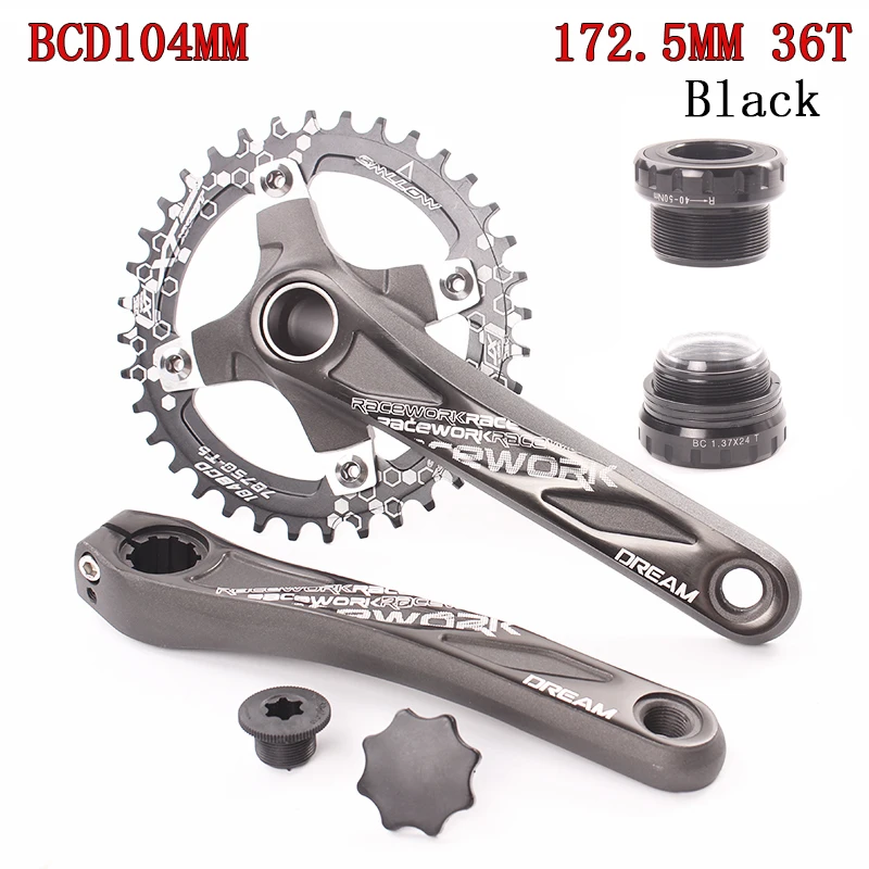 SMLLOW велосипедный Кривошип 104BCD MTB велосипед шатун алюминиевый сплав с нижней части велосипеда шатун 172,5 мм 36 т пластина