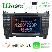 Android 9,0 4G 2 DIN автомобильный DVD gps для Mercedes/Benz W203 W209 W219 A-Class A160 c-класса C180 C200 CLK200 Радио стерео