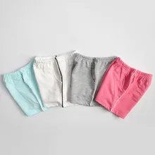 Детская одежда; Новинка; летняя хлопковая трикотажная детская одежда для мальчиков и девочек; спортивная версия; повседневные шорты без застежки