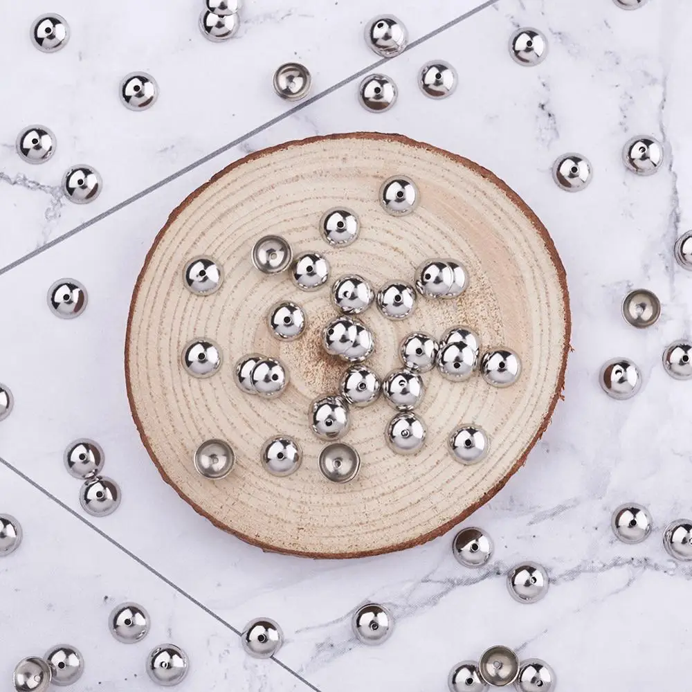 PandaHall 100 шт 6x2 мм Apetalous полукруглые 304 металлические украшения из нержавеющей