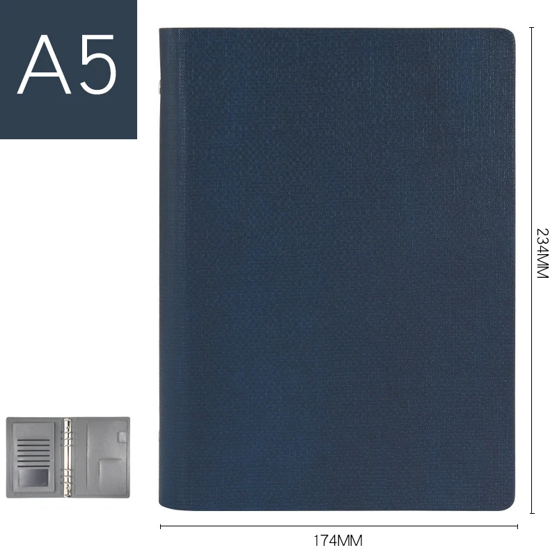 A5 Padfolio буфер обмена Папка Держатель для карт бизнес кожаный Органайзер для школы и офиса органайзер 6 кольцо Биндер менеджер блокнот - Цвет: Зеленый