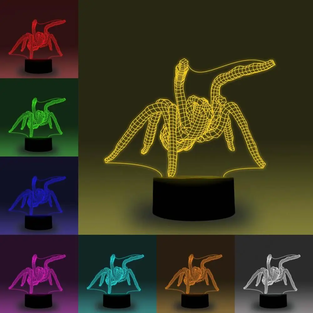

NiteApps 3D Spider LED Night Light Desk Table Illusion Lamp Holiday Birthday Gift APP/Touch Control