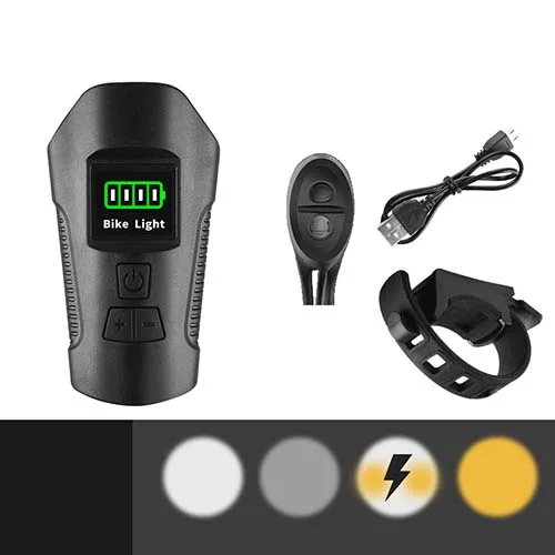 Upgrade Black Велосипедный фонарь Водонепроницаемый usb зарядка велосипед передний свет фонарик руль велосипедный фонарик для головы рог измеритель скорости ЖК-экран - Цвет: Upgrade Black